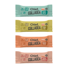 Load image into Gallery viewer, Chief. Nutrition Hazelnut Brownie Naked Collagen Bar Bundle Single Get Buy Gamer Fuel GFuel Gamer Supps New Zealand Auckland Hamilton Wellington Christchurch