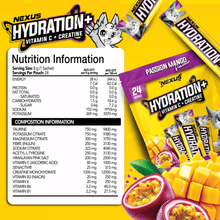 Load image into Gallery viewer, Nexus Nutrition Hydration+ Passion Mango Single Serve Get Buy Gamer Fuel GFuel Gamer Supps New Zealand Auckland Hamilton Wellington Christchurch