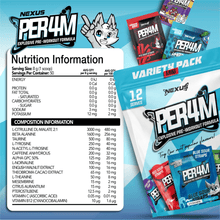 Load image into Gallery viewer, Nexus Nutrition PER4M Lucky Dip Single Serve Get Buy Gamer Fuel GFuel Gamer Supps New Zealand Auckland Hamilton Wellington Christchurch